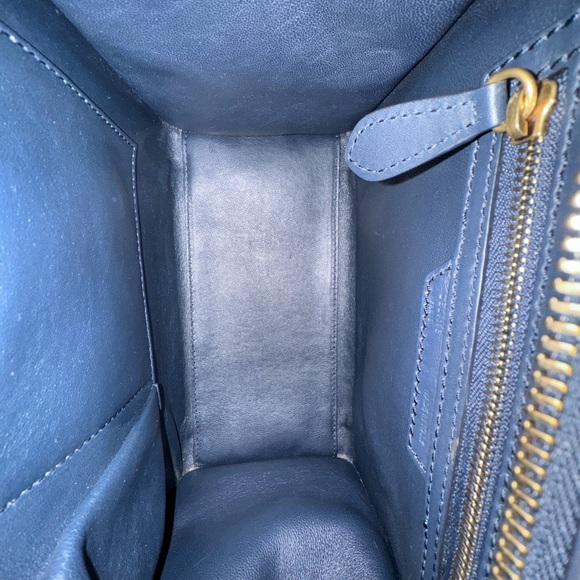 Celine Leather Luggage Handbag in Navy Blue - Picture 11 of 12